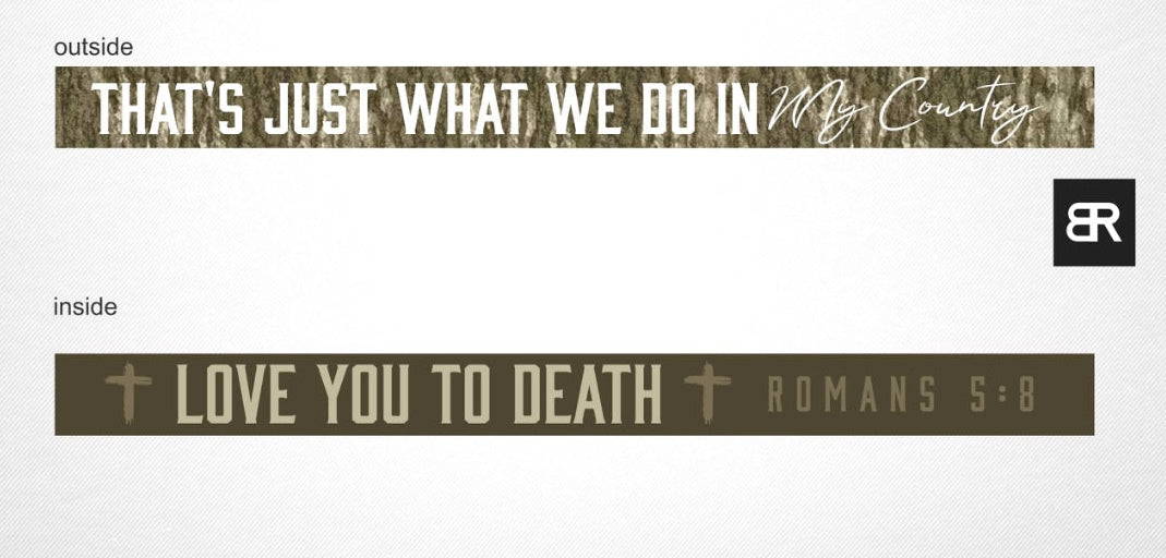 “My Country” / “Love You to Death” 2-sided stretch bracelet