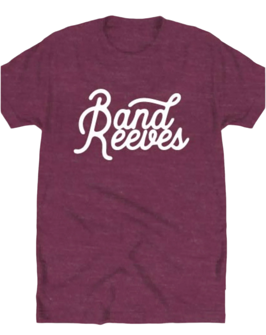 Band Reeves White Puff Print Burgundy Tee