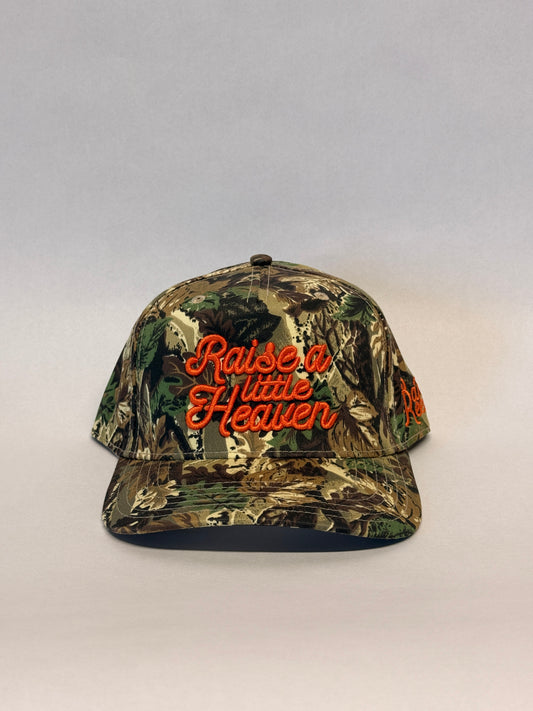 RAISE A LITTLE HEAVEN Puff Embroidery Camo Otto Hat