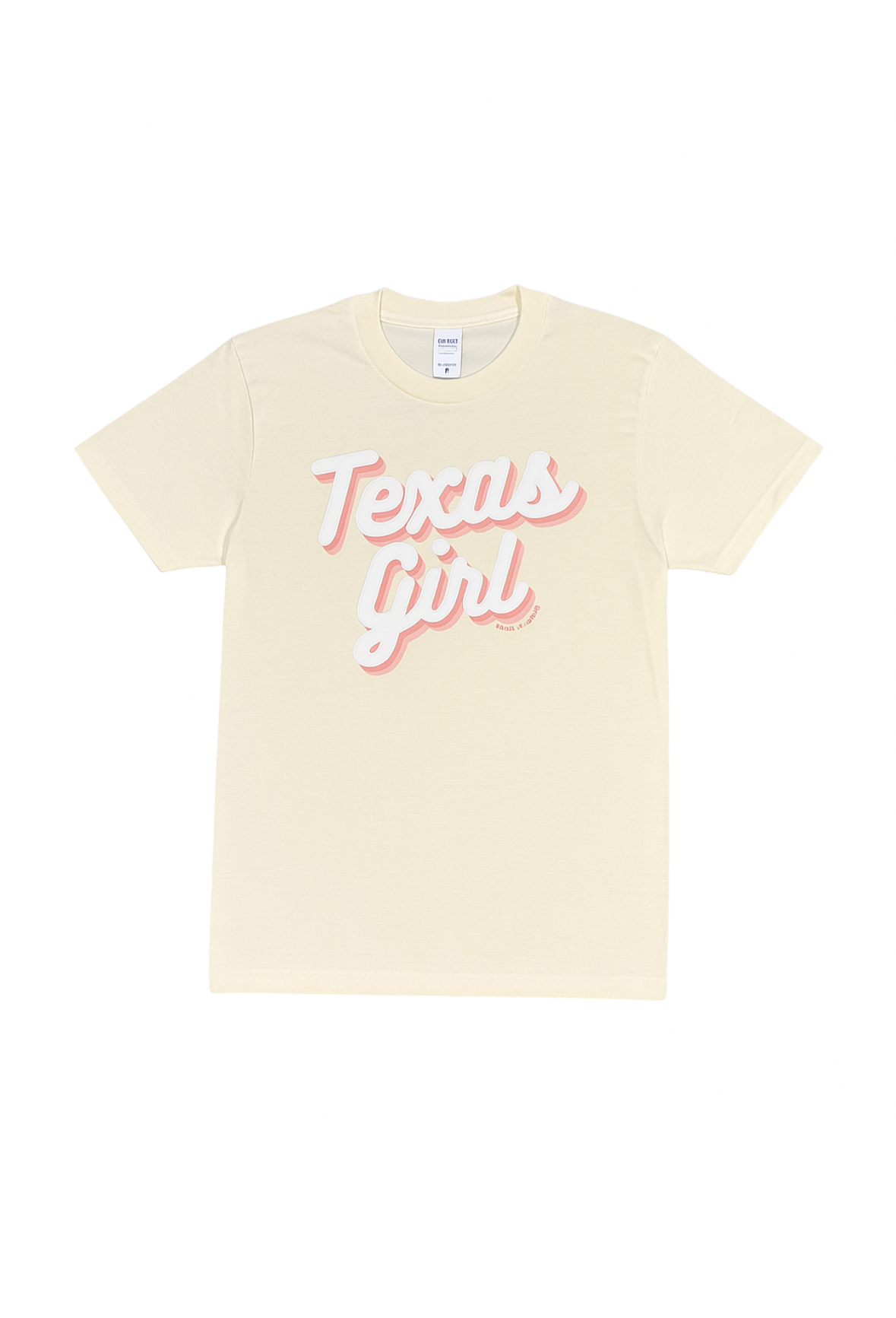 Texas Girl Puff Print Cream Tee