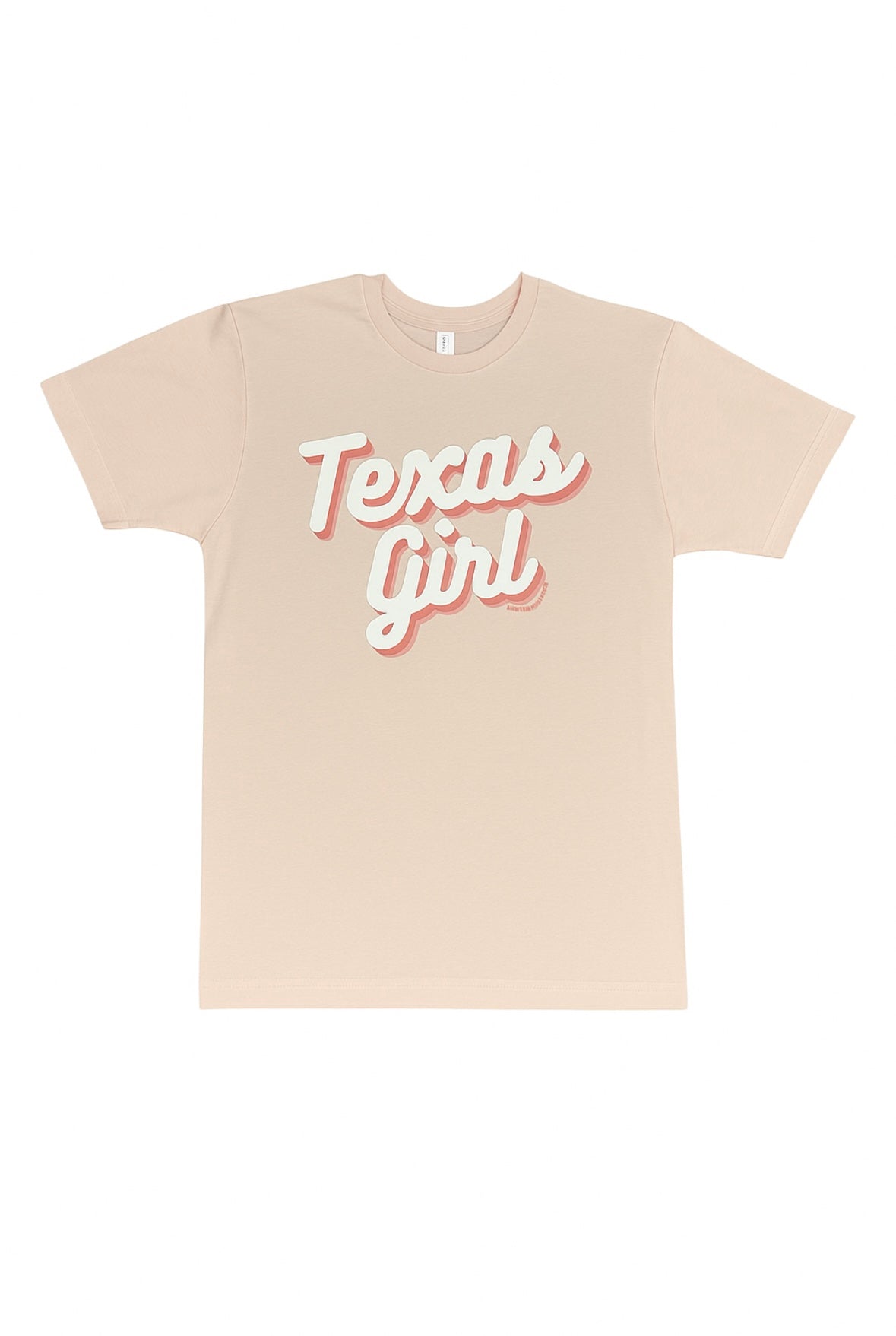 TEXAS GIRL Puff Print Pink Tee
